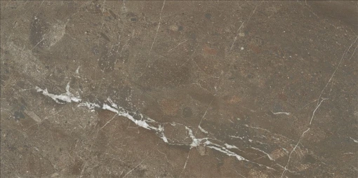 Gres STN Miller Natural 59,5x120 w głębokim, brązowym kolorze z wyrazistymi białymi żyłkami. Matowa powierzchnia i bogata tekstura naturalnego kamienia nadają wnętrzom luksusowy, surowy charakter. Idealny wybór do eleganckich pomieszczeń.