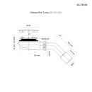 Oltens Pite Turbo Slim syfon do brodzika 90 mm plastikowy niski chrom 08002000 - rysunek techniczny
