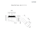 Oltens Pite Turbo syfon do brodzika 90 mm plastikowy czarny mat 08001300 - rysunek techniczny