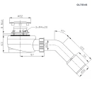 Oltens Pite Turbo syfon do brodzika 50 mm plastikowy chrom 08003000 - rysunek techniczny