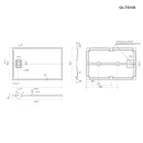 Oltens Bergytan brodzik 140x90 cm prostokątny RockSurface szary beton 15107700 - rysunek techniczny
