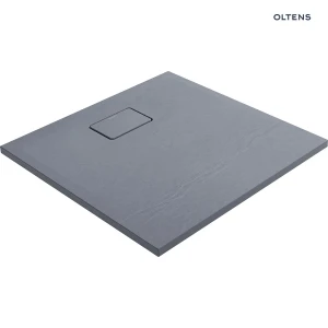 Oltens Bergytan brodzik 80x80 cm kwadratowy RockSurface szary beton 17100700