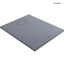Oltens Bergytan brodzik 100x80 cm prostokątny RockSurface szary beton 15100700