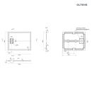 Oltens Bergytan brodzik 100x80 cm prostokątny RockSurface szary beton 15100700 - rysunek techniczny