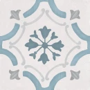 Płytka gresowa, podłogowa, patchworkowa w jasnym kolorze, wykończenie powierzchni matowe, Peronda/Harmony Sirocco Blue Ornate 22,3x22,3