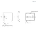 Oltens Bergytan brodzik prostokątny 100x90 cm RockSurface kaszmir 15101900 - rysunek techniczny