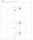 Bateria wannowo-prysznicowa Omnires Y ścienna czarna półmatowa jednouchwytowa Y1230BL - rysunek techniczny