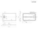 Oltens Bergytan brodzik 140x80 cm prostokątny RockSurface szary beton 15106700 - rysunek techniczny