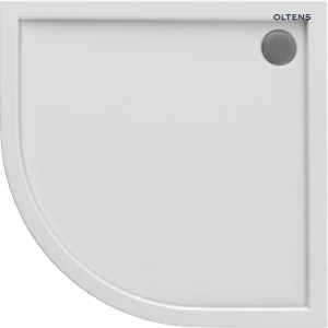 Oltens Superior brodzik 80x80 cm półokrągły akrylowy biały 16001000