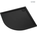 Oltens Superior brodzik 80x80 cm półokrągły akrylowy czarny mat 16001300