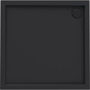 Oltens Superior brodzik 80x80 cm kwadratowy akrylowy czarny mat 17002300