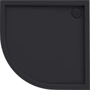 Oltens Superior brodzik 90x90 cm półokrągły akrylowy czarny mat 16002300