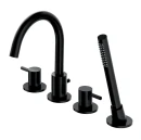 Bateria wannowo-prysznicowa nawannowa 4-otworowa  Omnires Y czarna półmatowa Y1232BL