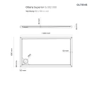 Oltens Superior brodzik 100x80 cm prostokątny akrylowy biały 15002000 - rysunek techniczny