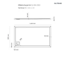 Oltens Superior brodzik 140x80 cm prostokątny akrylowy biały 15004000 - rysunek techniczny