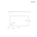Oltens Superior brodzik 100x90 cm prostokątny akrylowy czarny mat 15005300 - rysunek techniczny