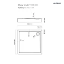 Oltens Vindel brodzik 80x80 cm kwadratowy akrylowy biały 17003000 - rysunek techniczny