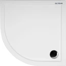 Oltens Vindel brodzik 80x80 cm półokrągły akrylowy biały 16003000