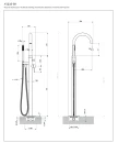 Bateria wannowo-prysznicowa wolnostojąca Omnires Y czarny półmat Y1233-SBL - rysunek techniczny