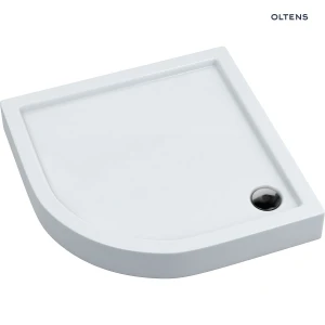 Oltens Vindel brodzik 90x90 cm półokrągły akrylowy biały 16004000
