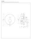Bateria wannowo-prysznicowa podtynkowa Omnires Y nikiel szczotkowany Y1235NI - rysunek techniczny