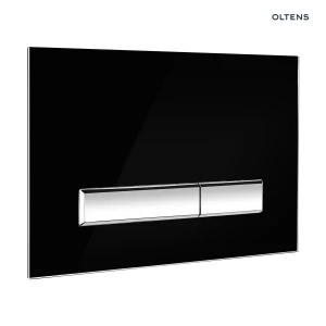 Oltens Torne przycisk spłukujący do WC szklany czarny/chrom 57200310