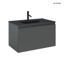 Oltens Vernal umywalka z szafką 80 cm czarny mat/grafit mat 68015400