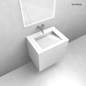 Oltens zestaw Lun szafka podumywalkowa 60 cm z umywalką Stila LavaForm biały mat/biały połysk 68758000