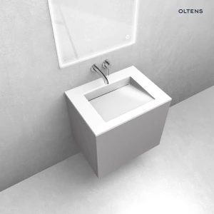 Oltens zestaw Lun szafka podumywalkowa 60 cm z umywalką Stila LavaForm kaszmir/biały połysk 68758900