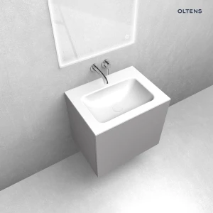 Oltens zestaw Lun szafka podumywalkowa 60 cm z umywalką Kalla LavaForm kaszmir/biały połysk 68778900