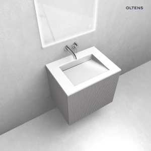 Oltens zestaw Lun szafka podumywalkowa 60 cm z umywalką Stila LavaForm kaszmir/biały połysk 68748900