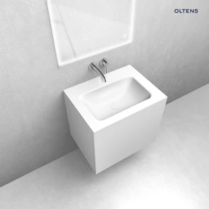 Oltens zestaw Lun szafka podumywalkowa 60 cm z umywalką Kalla LavaForm biały mat 68779000