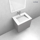 Zestaw Oltens Lun szafka podumywalkowa 60 cm z umywalką Stila LavaForm kaszmir/biały mat 68749900