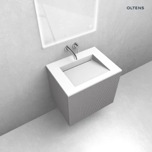 Oltens zestaw Lun szafka podumywalkowa 60 cm z umywalką Stila LavaForm kaszmir/biały mat 68749900