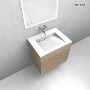 Oltens zestaw Lun szafka podumywalkowa 60 cm z umywalką Stila LavaForm dąb/biały połysk 68758060