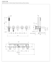 Bateria wannowa podtynkowa 5-otworowa Omnires Y miedź szczotkowana Y1237-1SCPB - rysunek techniczny