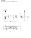 Bateria wannowa podtynkowa 5-otworowa Omnires Y złoty szczotkowany Y1237-1SGLB - rysunek techniczny