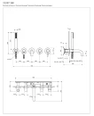 Bateria wannowa podtynkowa 5-otworowa Omnires Y nikiel szczotkowany Y1237-1SNI - rysunek techniczny