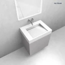 Zestaw Oltens Lun szafka podumywalkowa 60 cm z umywalką Stila LavaForm kaszmir/biały połysk 68796900