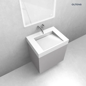 Oltens zestaw Lun szafka podumywalkowa 60 cm z umywalką Stila LavaForm kaszmir/biały połysk 68796900