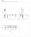 Bateria wannowa podtynkowa 5-otworowa z długą wylewką Omnires Y biała matowa Y1237-1WM - rysunek techniczny