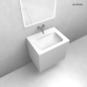 Oltens zestaw Lun szafka podumywalkowa 60 cm z umywalką Kalla LavaForm biały mat 68769000