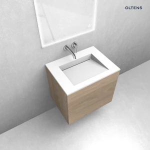 Oltens zestaw Lun szafka podumywalkowa 60 cm z umywalką Stila LavaForm dąb/biały mat 68759060
