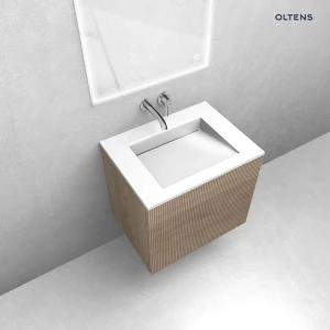 Oltens zestaw Lun szafka podumywalkowa 60 cm z umywalką Stila LavaForm dąb/biały połysk 68748060