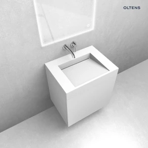 Oltens zestaw Lun szafka podumywalkowa 60 cm z umywalką Stila LavaForm biały mat 68797000
