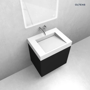 Oltens zestaw Lun szafka podumywalkowa 60 cm z umywalką Stila LavaForm czarny mat/biały mat 68797300