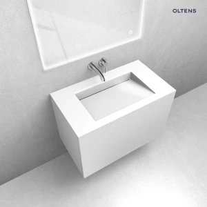 Oltens zestaw Lun szafka podumywalkowa 80 cm z umywalką Stila LavaForm biały mat/biały połysk 68760000