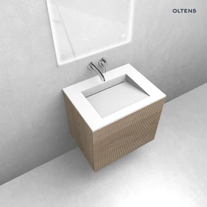 Oltens zestaw Lun szafka podumywalkowa 60 cm z umywalką Stila LavaForm dąb/biały mat 68749060