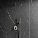 Grafitowa marmurowa płytka ścienna, zestaw prysznicowy podtynkowy z deszczownicą Omnires Y chrom połysk SYSY35CR