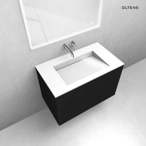 Oltens zestaw Lun szafka podumywalkowa 80 cm z umywalką Stila LavaForm czarny mat/biały połysk 68760300